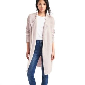 GAP Women's Pink Textured Long Lapel Cardigan